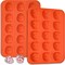Brain Chocolate Mold, 2 Pack Silicone Halloween Brain Molds (15 Cavity Each), BPA Free Flexible Candy Mold for Chocolate, Candy, Jello, Ice Cubes, Cupcakes, Halloween Party Treats